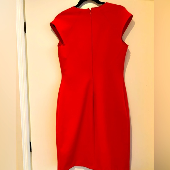 Zara form fitting, orange/red dress. Size LG - Picture 2 of 3